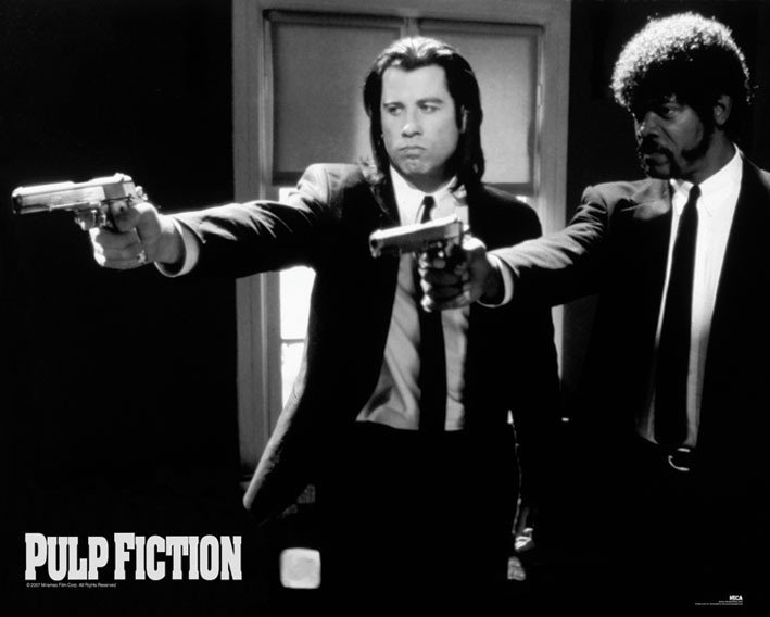 Мини плакат - Pulp Fiction (B&amp;W Guns)