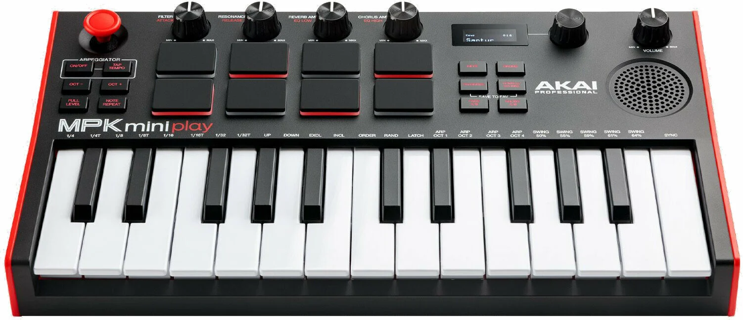 MIDI контролер-синтезатор Akai Professional - MPK Mini Play MK3, черен ...