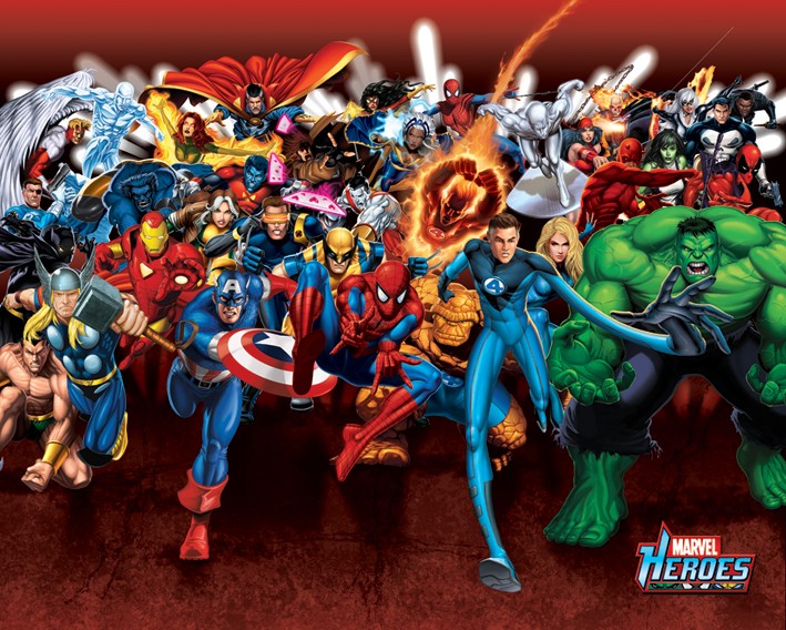 Мини плакат - Marvel Heroes (Attack)