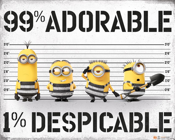 Мини плакат - Despicable Me 3 (99% Adorable 1% Despicable)