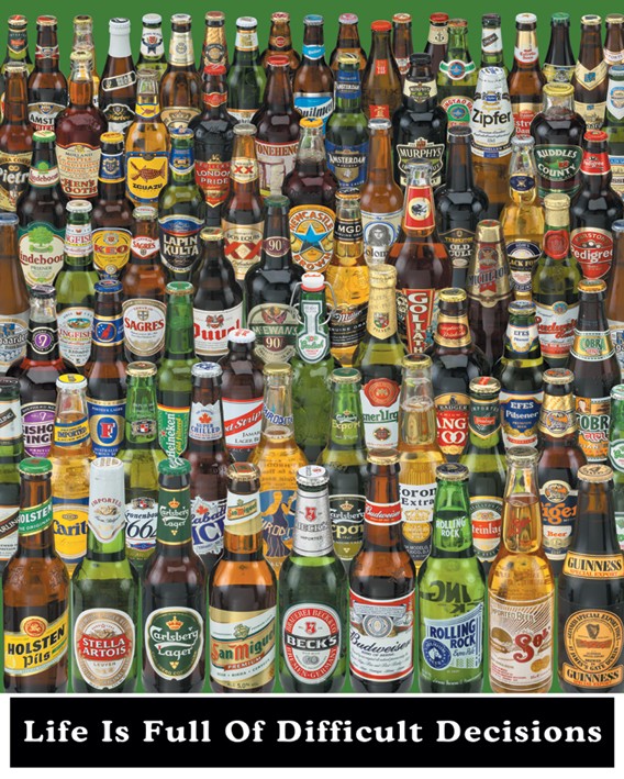 Мини плакат - Life is Full of Difficult Decisions (Beer Bottles)