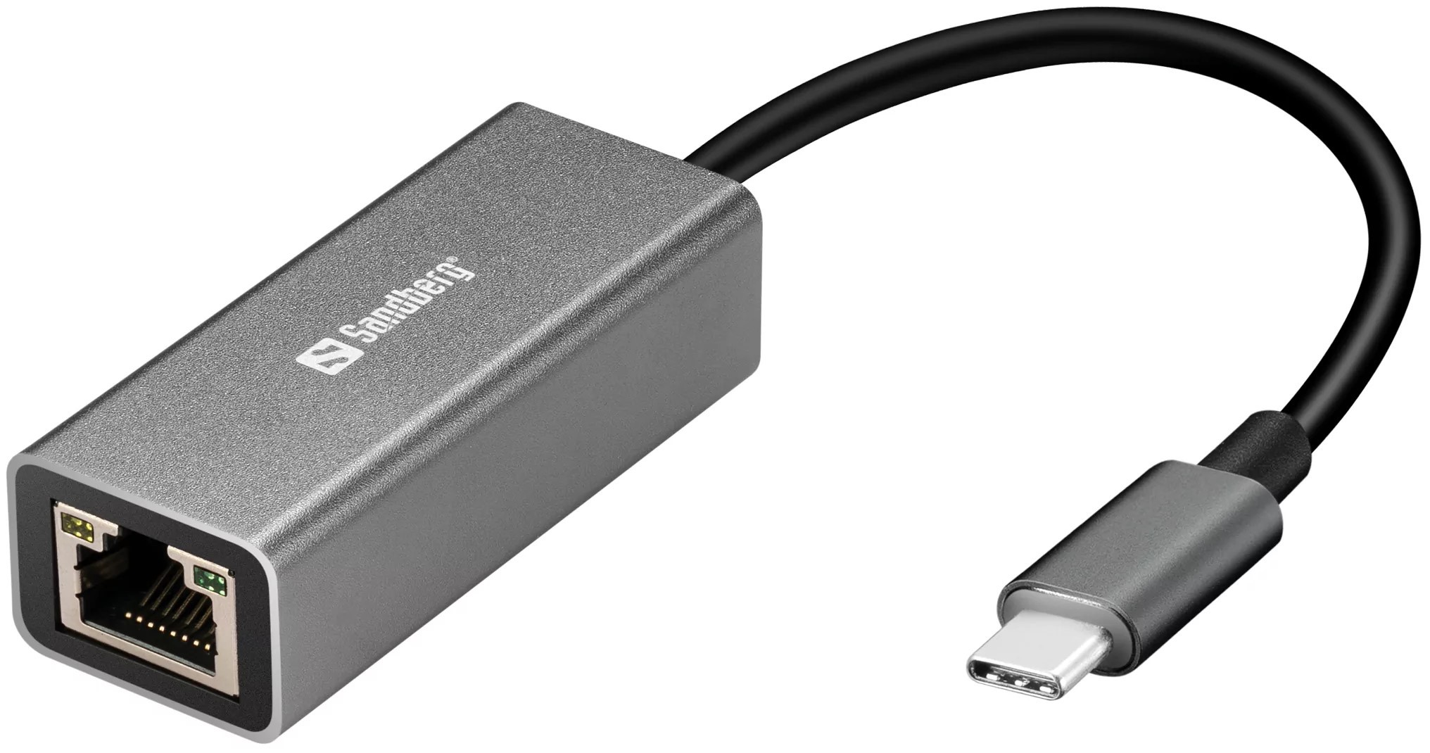 Мрежови адаптер Sandberg - 136-04, USB-C/RJ45, 1000Mbps, сив | Ozone.bg