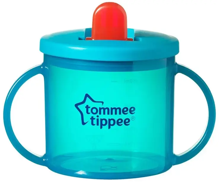 Преходна чаша Tommee Tippee - Essentials First Cup, 4 м+, тюркоаз ...