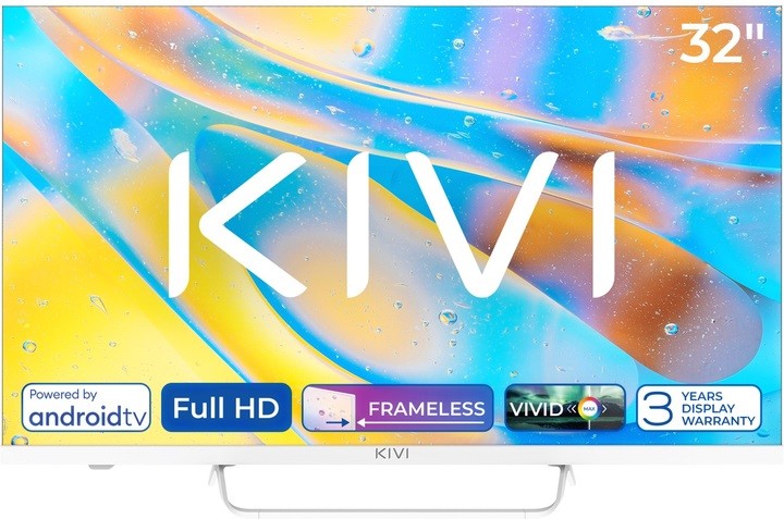 Смарт телевизор KIVI - 32F760QW, 32", DLED, FHD, бял ТОП цена | Ozone.bg