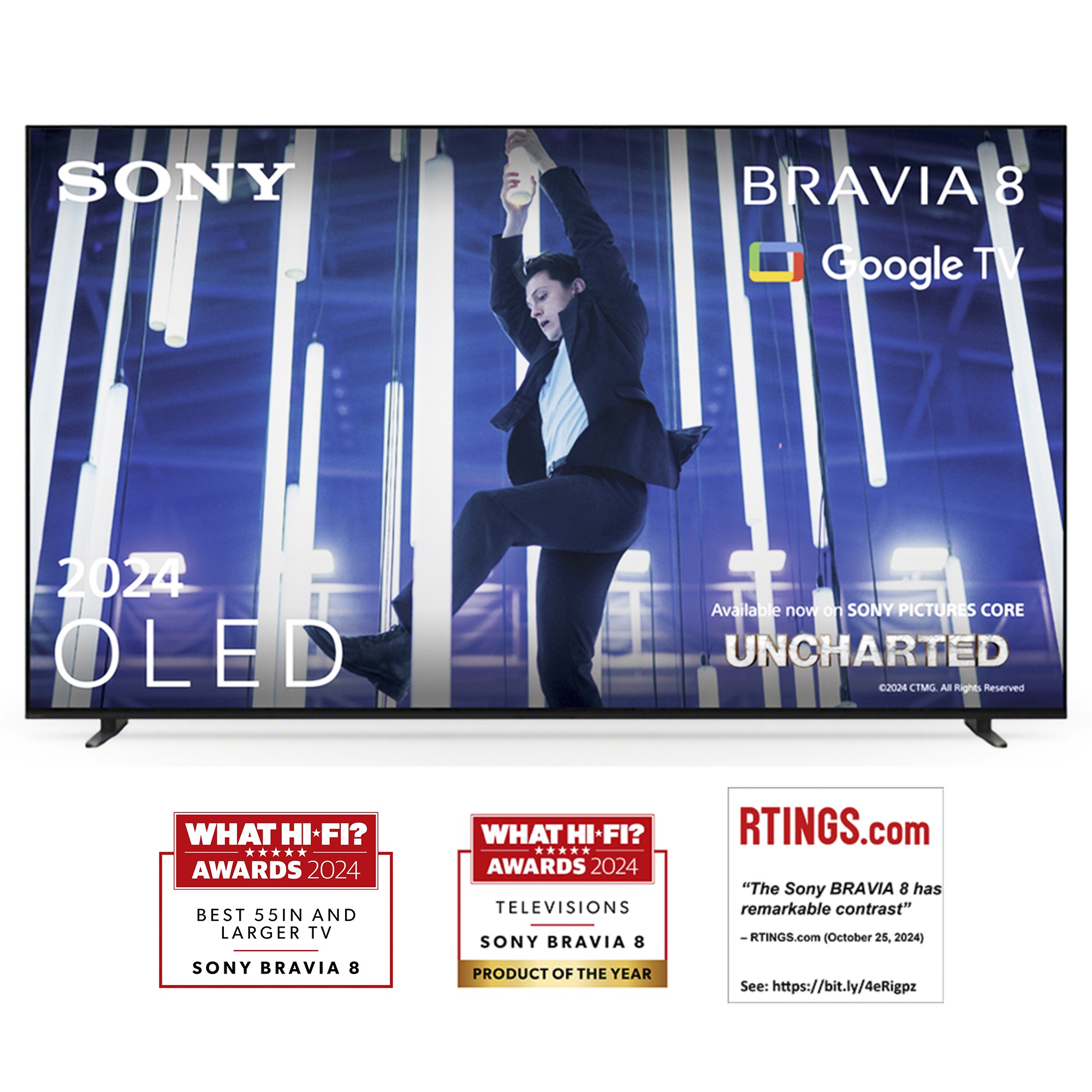 Смарт телевизор Sony - BRAVIA 8 K-55XR80, 55'', OLED, 4K, черен | Ozone.bg