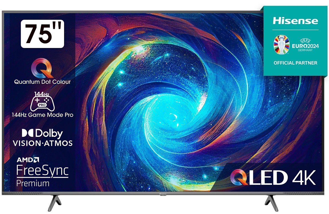 Смарт Телевизор Hisense - 75E7KQ Pro, 75'', DLED, Black ТОП цена | Ozone.bg