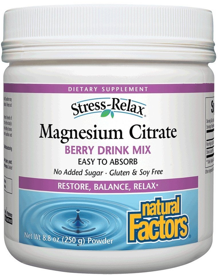 StressRelax Magnesium Citrate, 250 mg, 250 g, Natural Factors Ozone.bg