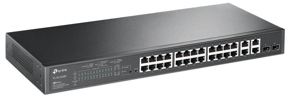 Суич TP-Link - JetStream, TL-SL2428P, 24 порта, черен | Ozone.bg