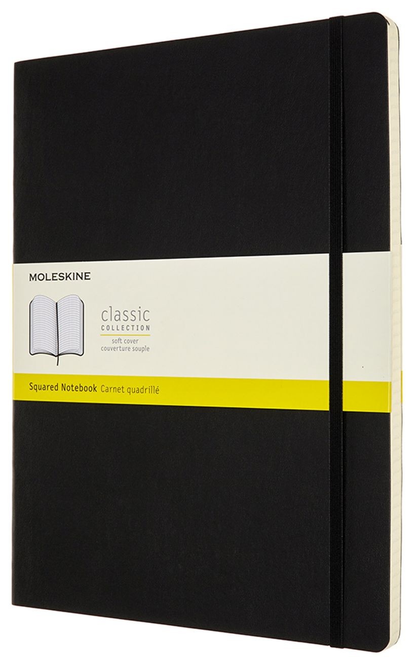 Тефтер с меки корици Moleskine Classic Squared Expanded Large Черен