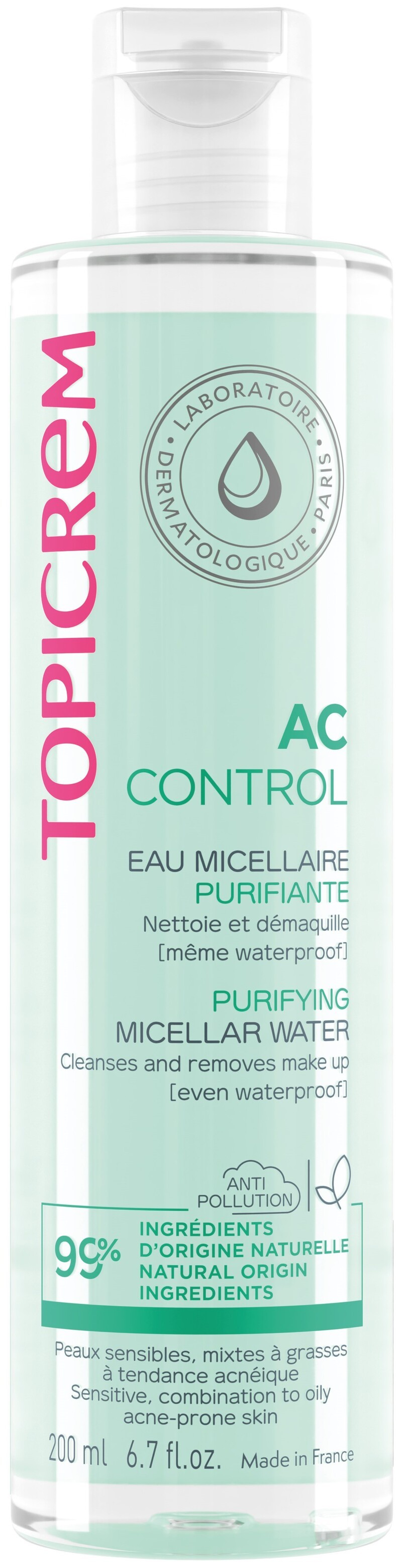 Topicrem AC Почистващ мицеларен разтвор Control, 200 ml | Ozone.bg