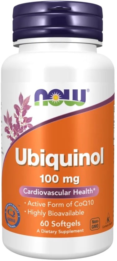 Ubiquinol, 100 mg, 60 капсули, Now | Ozone.bg