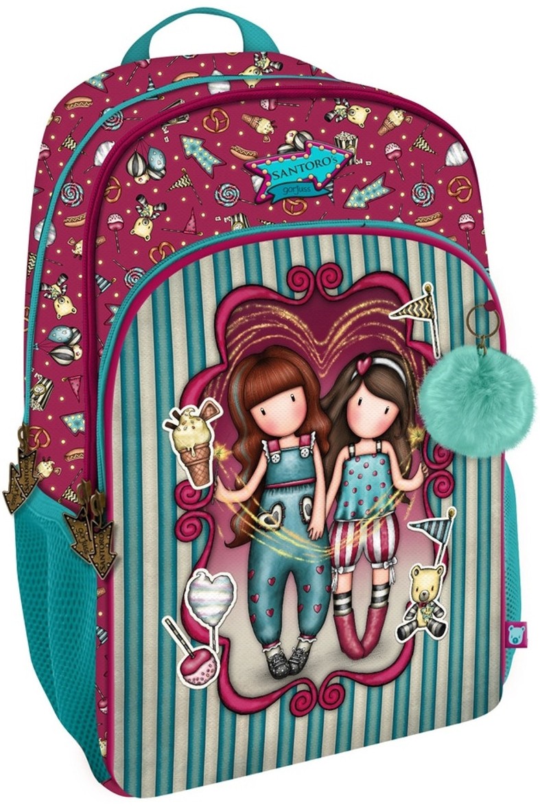 Santoro Gorjuss Fairground Fireworks Backpack For Kids - 3 Zipper Unisex School Bag, 29x45x17cm - View #8