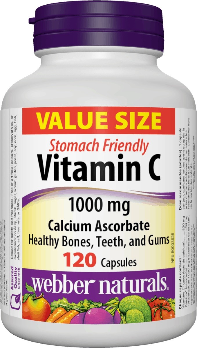 Vitamin C Calcium Ascorbate, 1000 mg, 120 капсули, ber Naturals