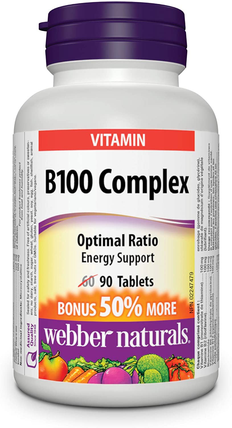 Vitamin B100 Complex, 90 таблетки, Webber Naturals | Ozone.bg