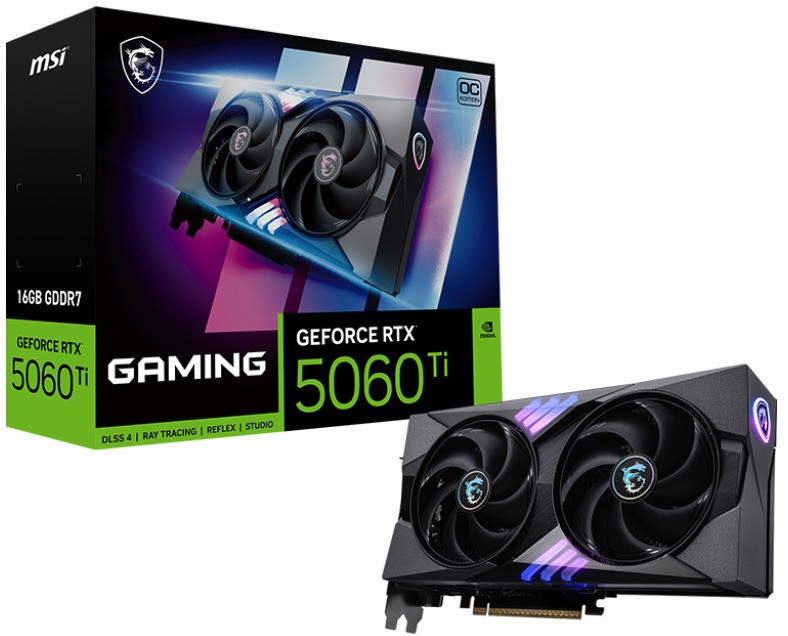 Видеокарта MSI - GeForce RTX 5060 Ti Gaming OC, 16GB, GDDR7 | Ozone.bg