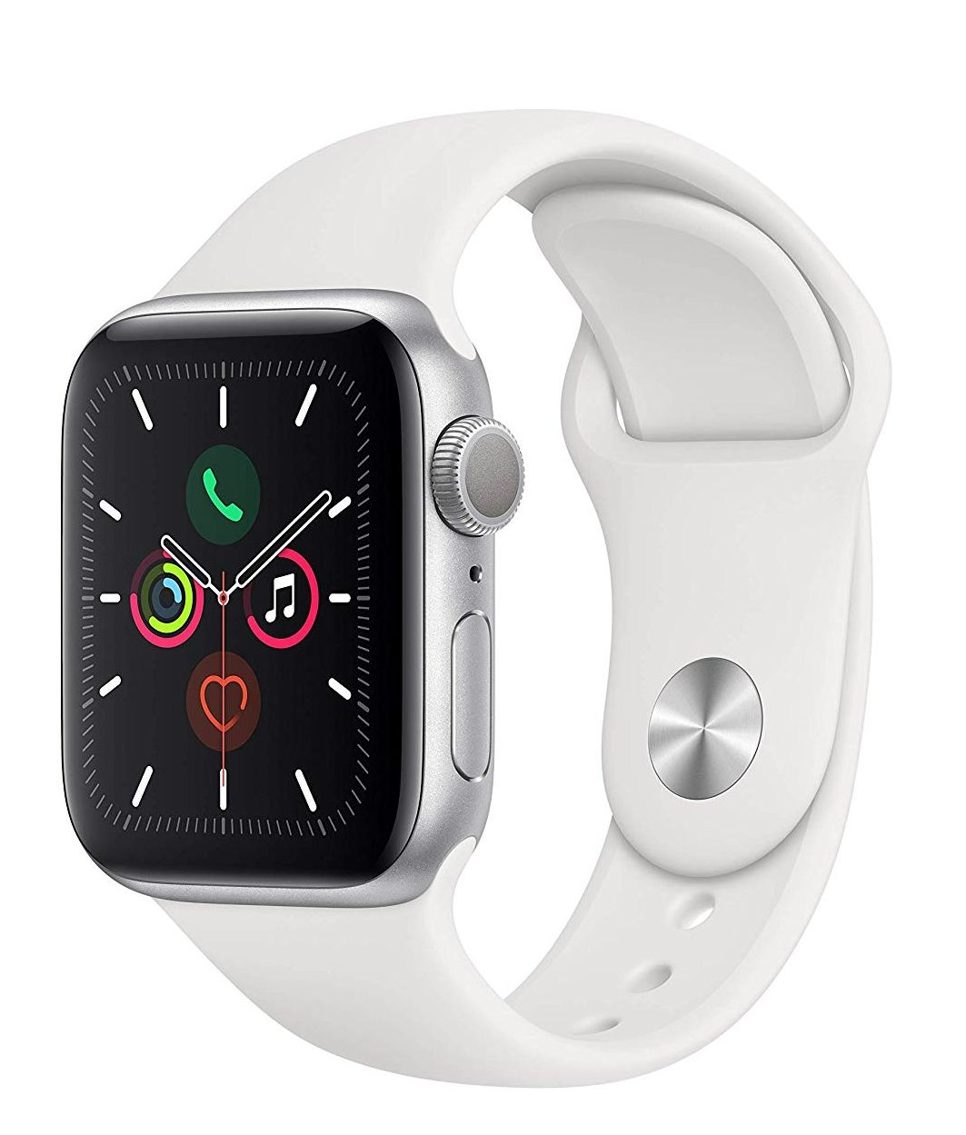 Смарт часовник Apple - S5, 40mm, сребрист с бяла каишка | Ozone.bg