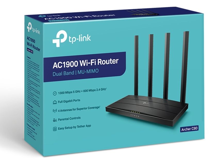 Рутер TP-Link - Archer C80, 1.9Gbps, черен | Ozone.bg