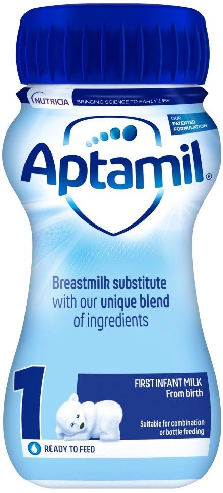 Мляко за кърмачета Aptamil - Liquid 1, 0-6 месеца, опаковка 200 ml ...