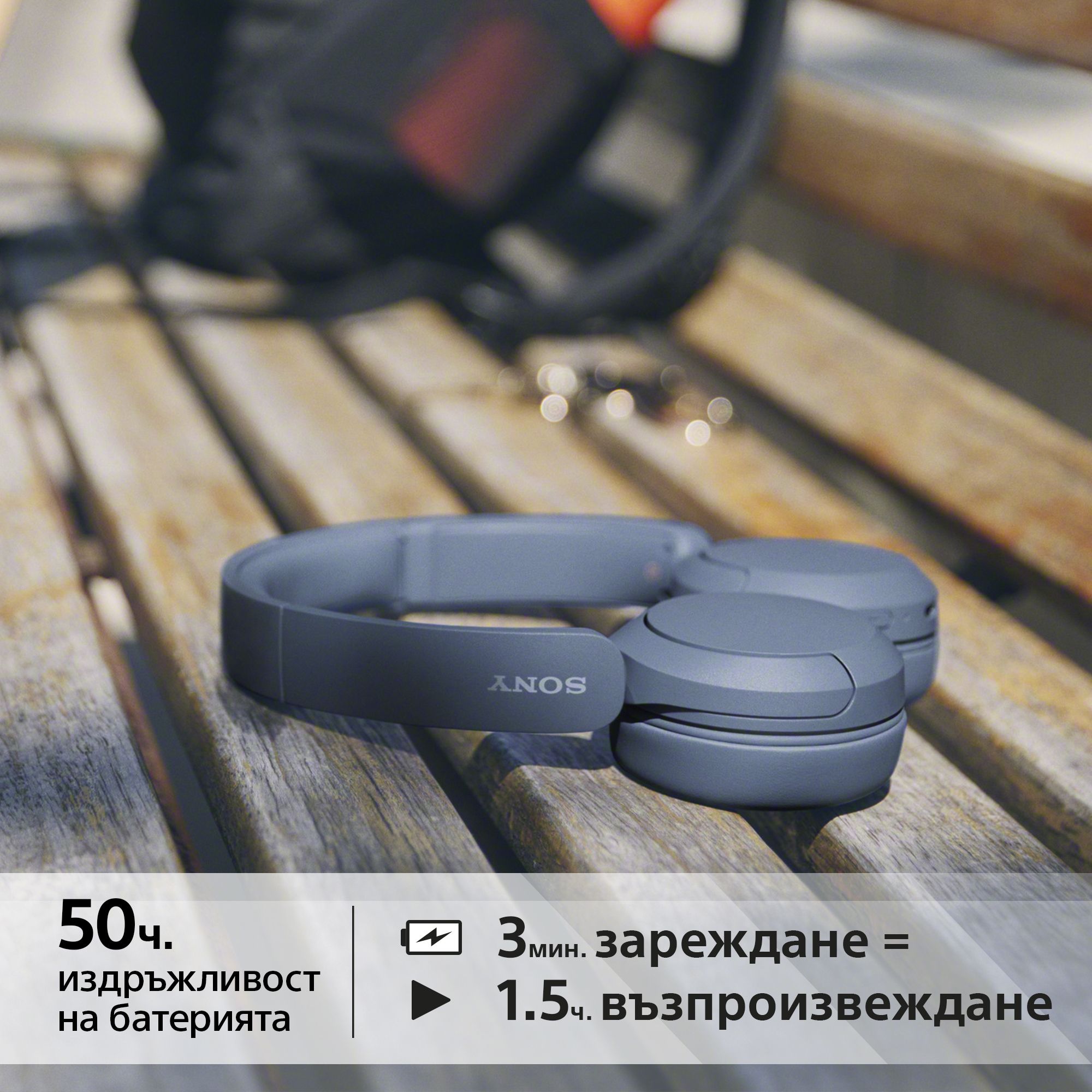 Безжични слушалки с микрофон Sony - WH-CH520, сини | Ozone.bg