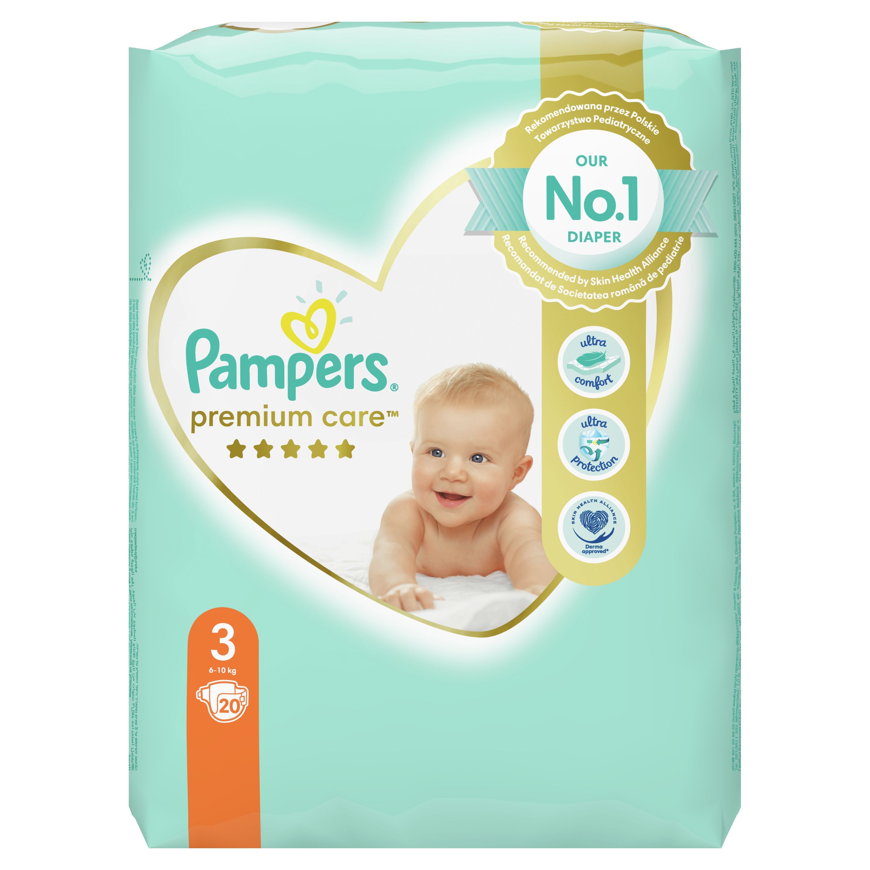 Бебешки пелени Pampers - Premium Care 3, 20 броя | Добра цена | Ozone.bg