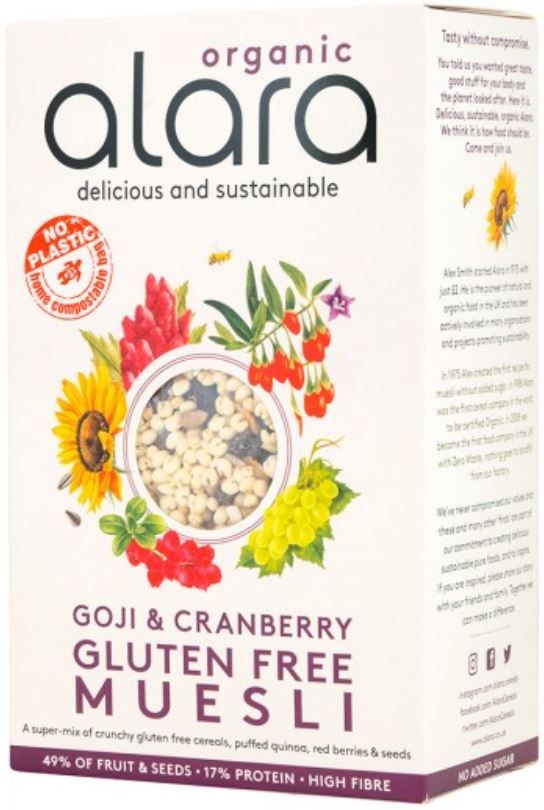 Goji & Cranberry Gluten Free Muesli, 450 g, Alara Ozone.bg