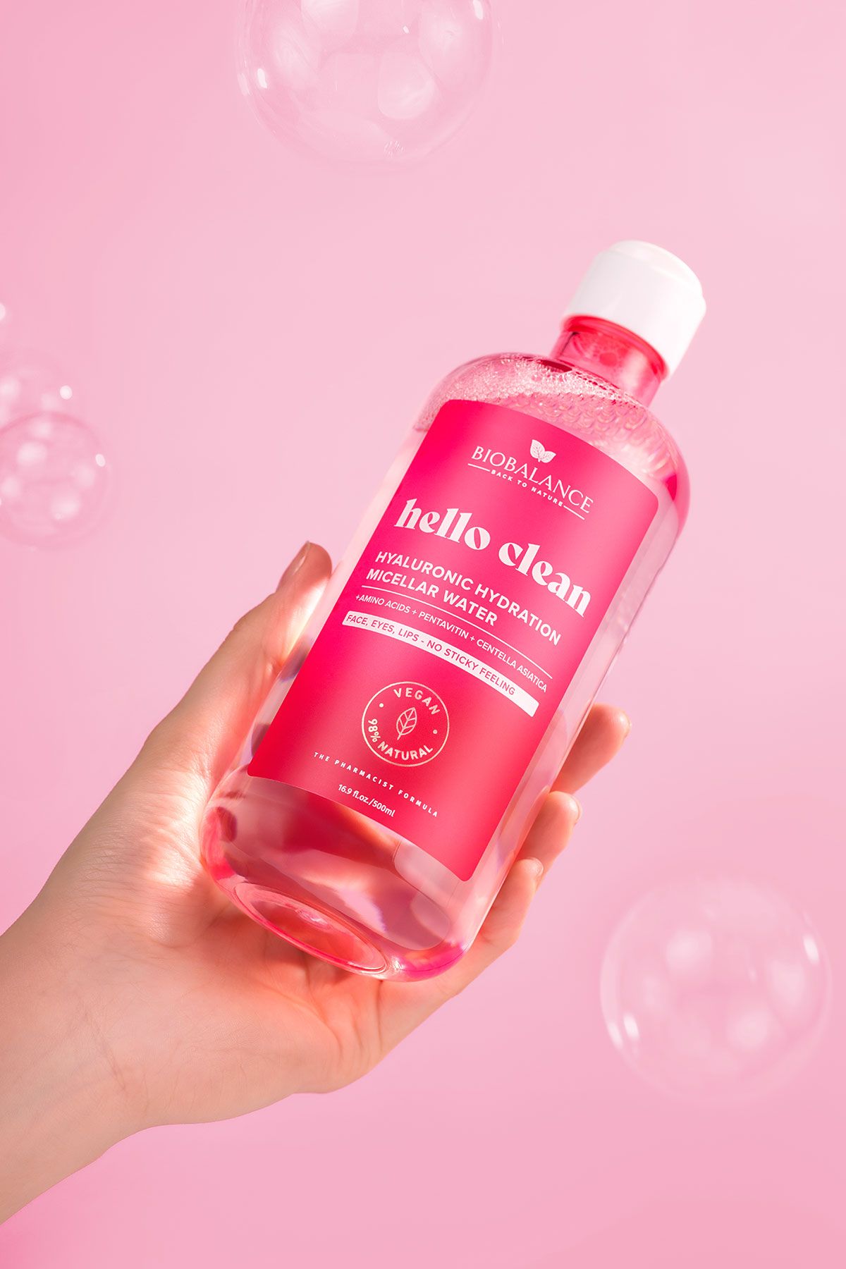 Biobalance Hello Clean Мицеларна вода с хиалурон за хидратация, 500 ml ...