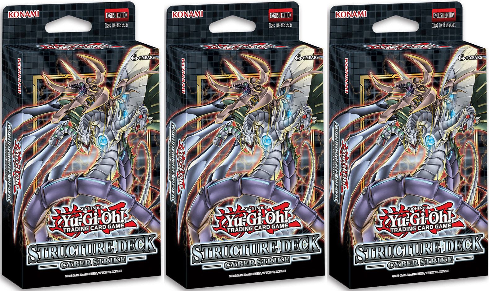 Bundle 3x YuGiOh! Structure Deck Cyber Strike (Unlimited Reprint