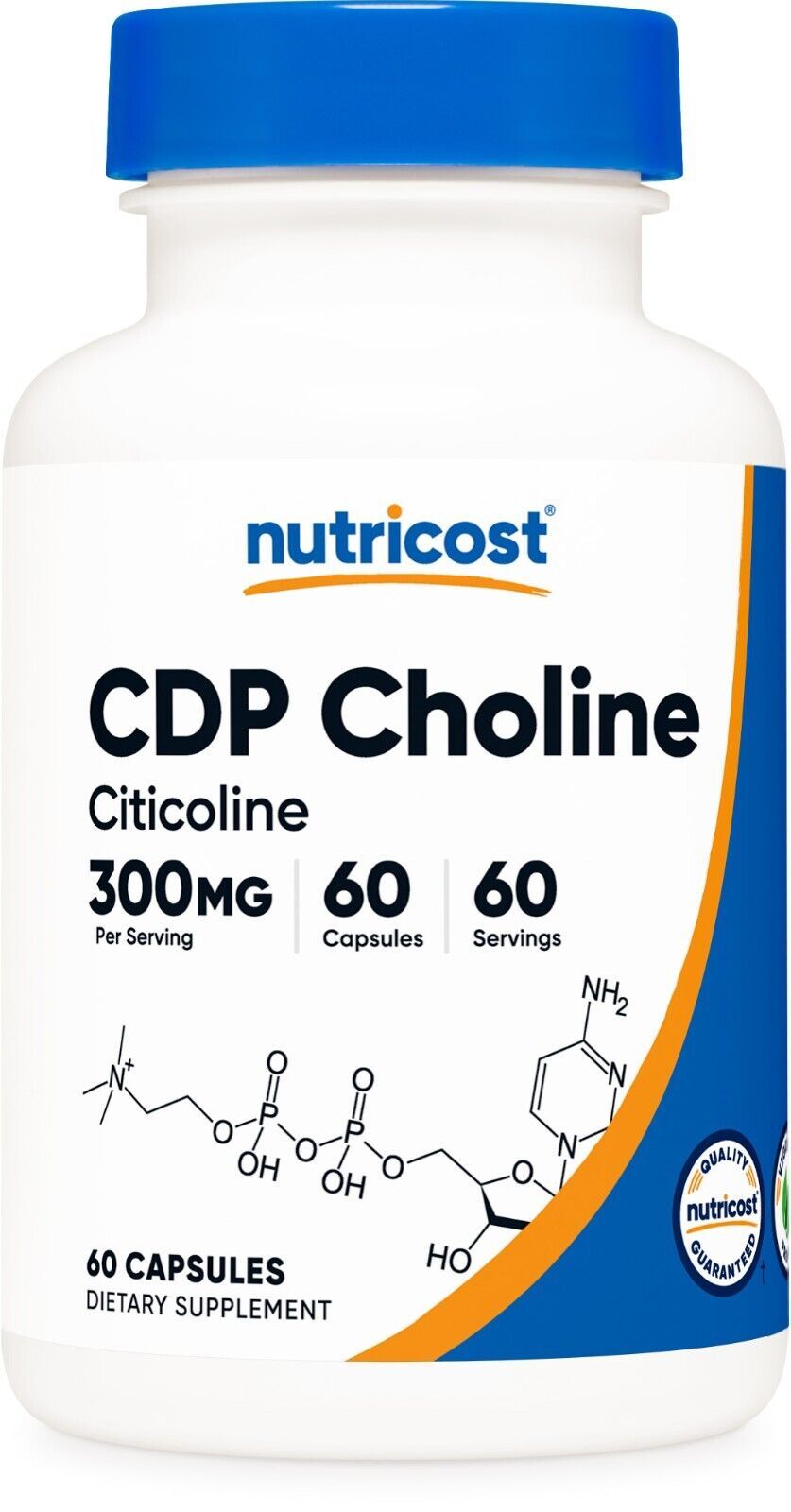 CDP Choline, 300 mg, 60 капсули, Nutricost Ozone.bg
