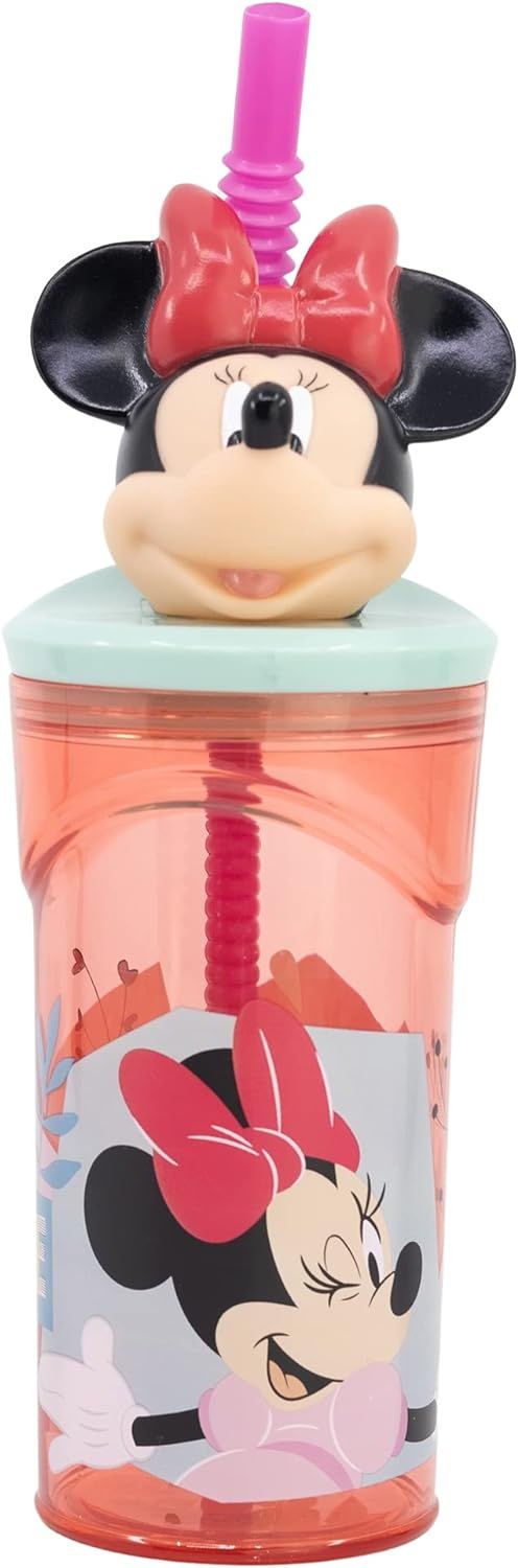 Tasse Minnie Mouse 390 Ml - Plastique Réutilisable, Micro-ondable, Sans BPA, Licence Officielle Disney