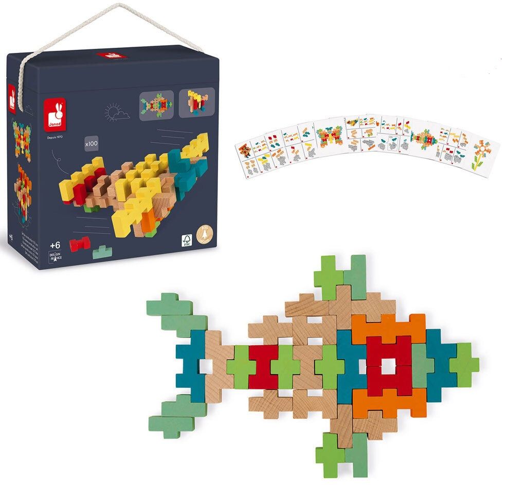 Дървен конструктор Janod - 100 части | Отлична цена | Ozone.bg