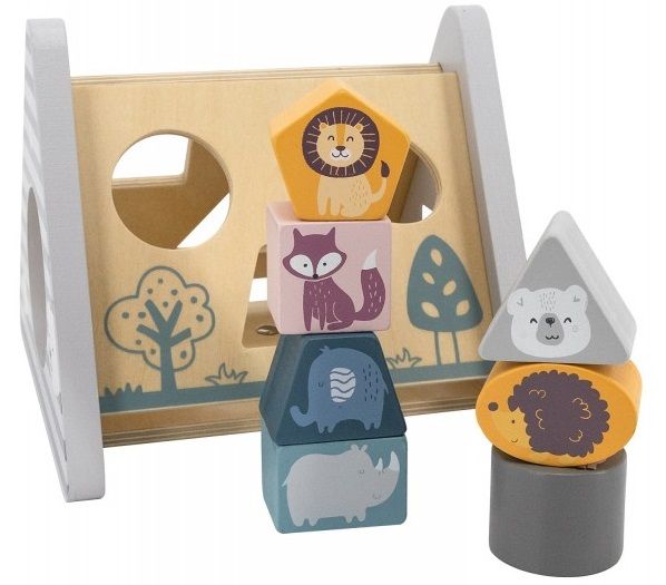 wooden sorting game viga, stacking rings polarb Images... Дървен сортер 5 в 1 Viga Polar B - Със 7 блокчета | Отлична цена | Ozone.bg