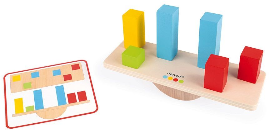 Дървена игра за баланс с тежести Janod - 2