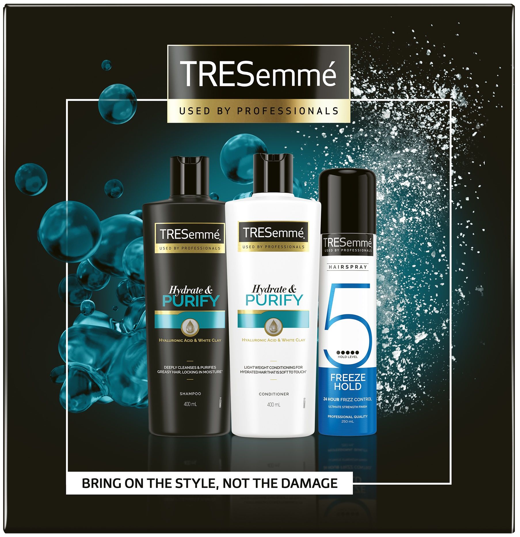 Tresemme Purify & Hydrate Комплект - Шампоан, балсам и лак за коса, 400 ...