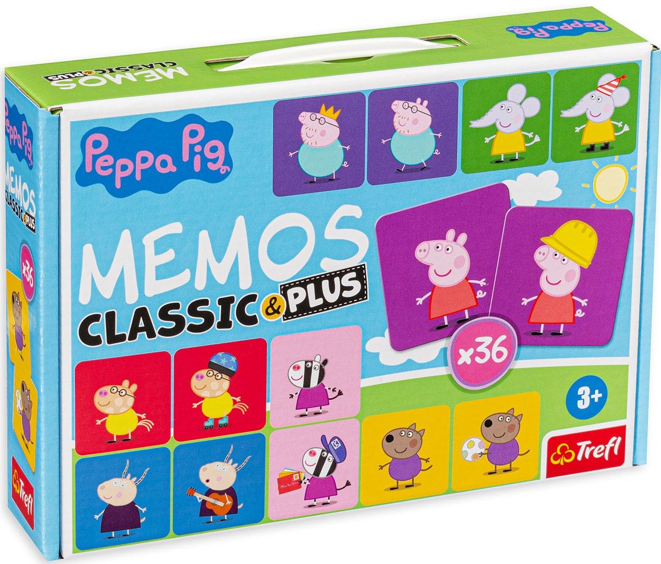 Trefl Memos Classic & Plus Peppa Pig - Jeu De Mémoire Pour Enfants Dès 3 Ans Avec 36 Cartes