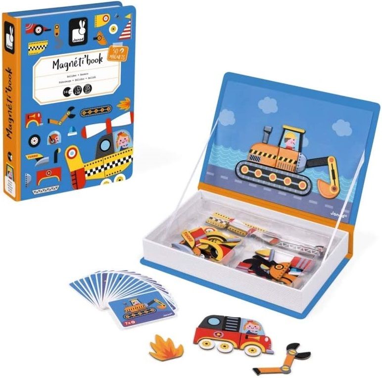 Детска магнитна книга Janod- Превозни средства - 2