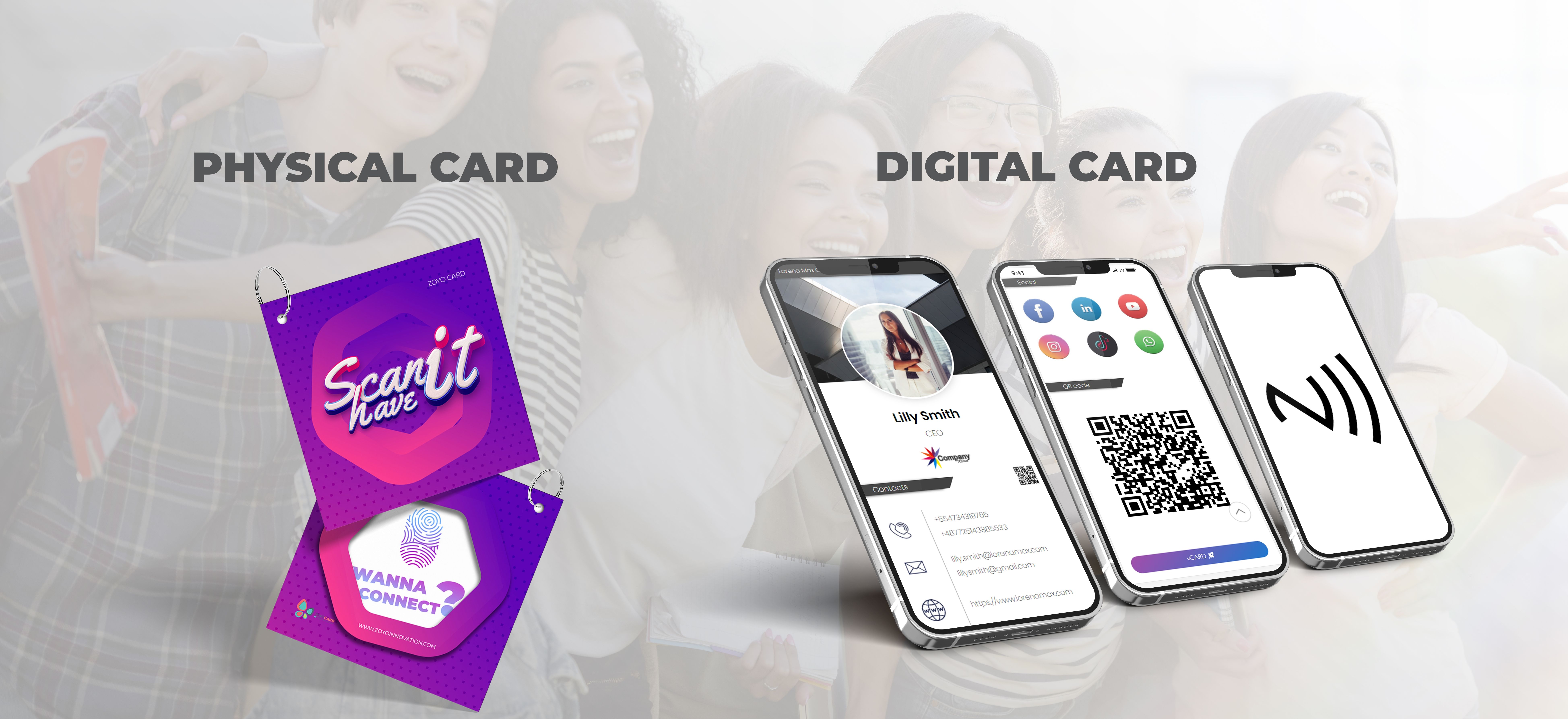 Дигитална визитна картичка ZoYo Card Teenage Lilac Ozone.bg