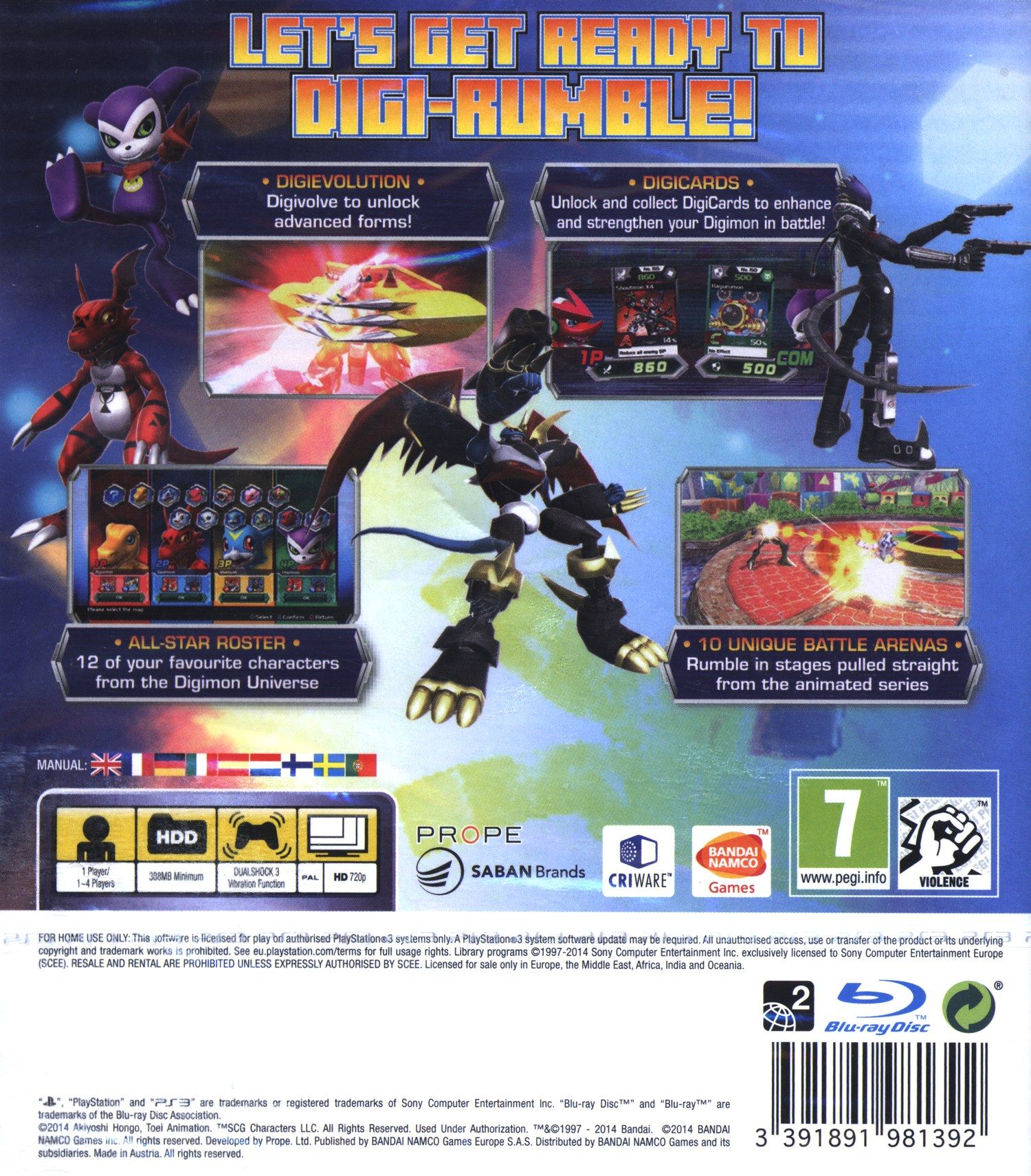 Jeu Digimon All-Star Rumble Pour PS3 - Version Italienne Avec Français, Complet, En Bon état