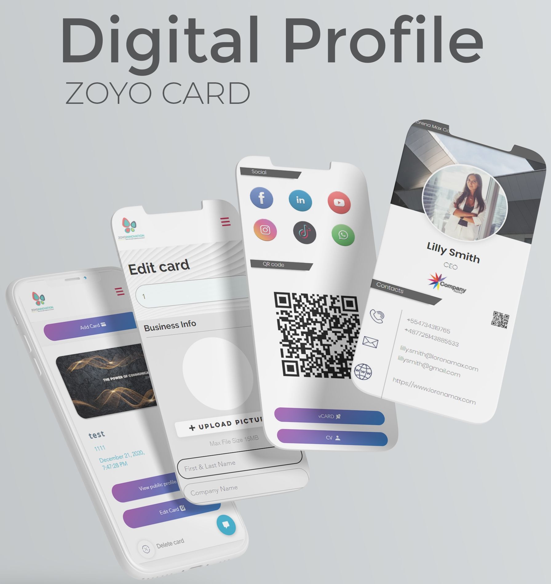 Дигитална визитна картичка ZoYo Card Teenage Lilac Ozone.bg