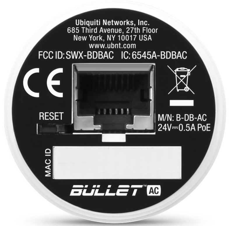 Двулентова антена Ubiquiti - airMAX Bullet AC, B-DB-AC, бяла | Ozone.bg