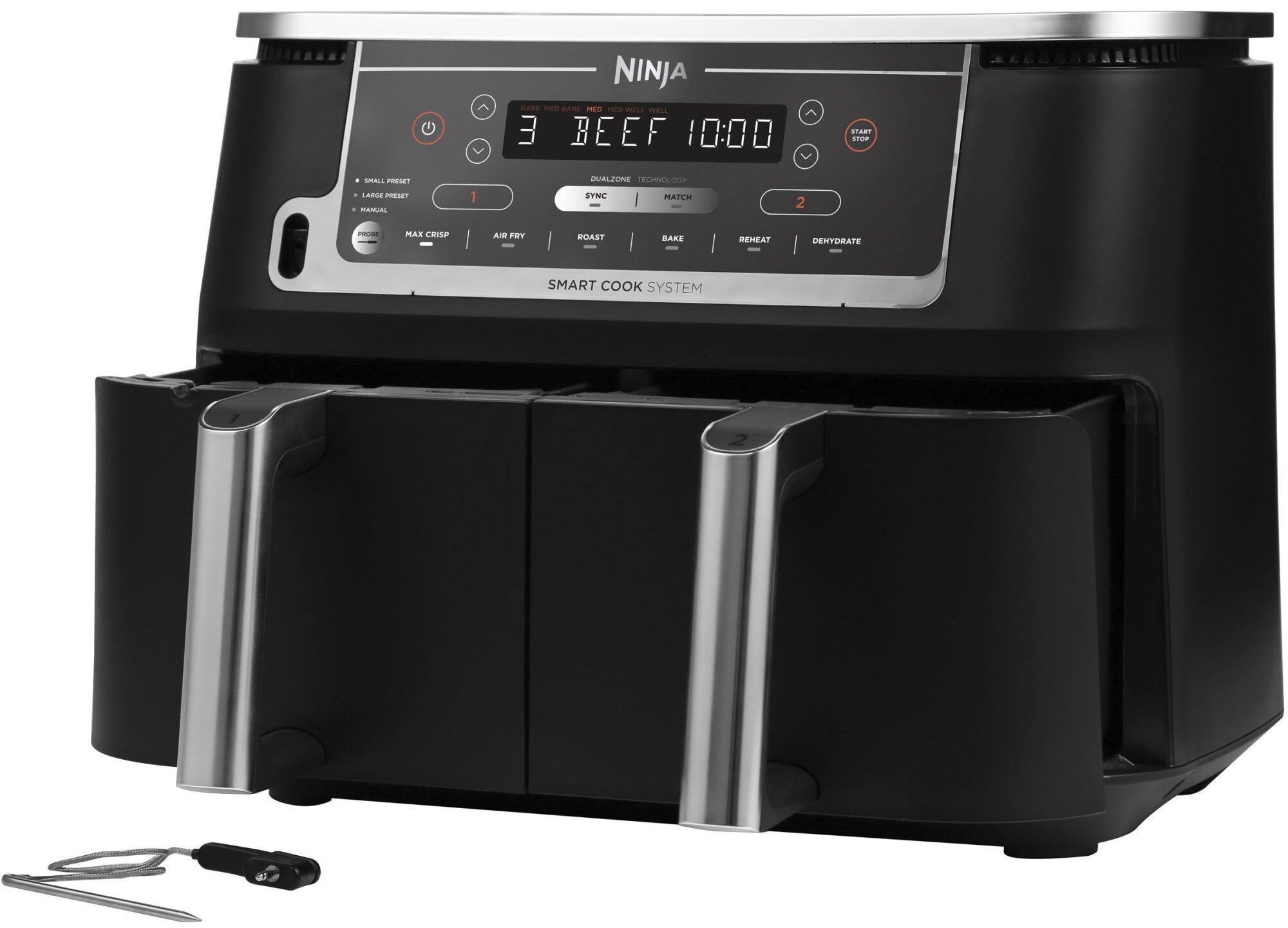Фритюрник с горещ въздух Ninja - AF451, 2470W, 9.5 l, черен | Ozone.bg