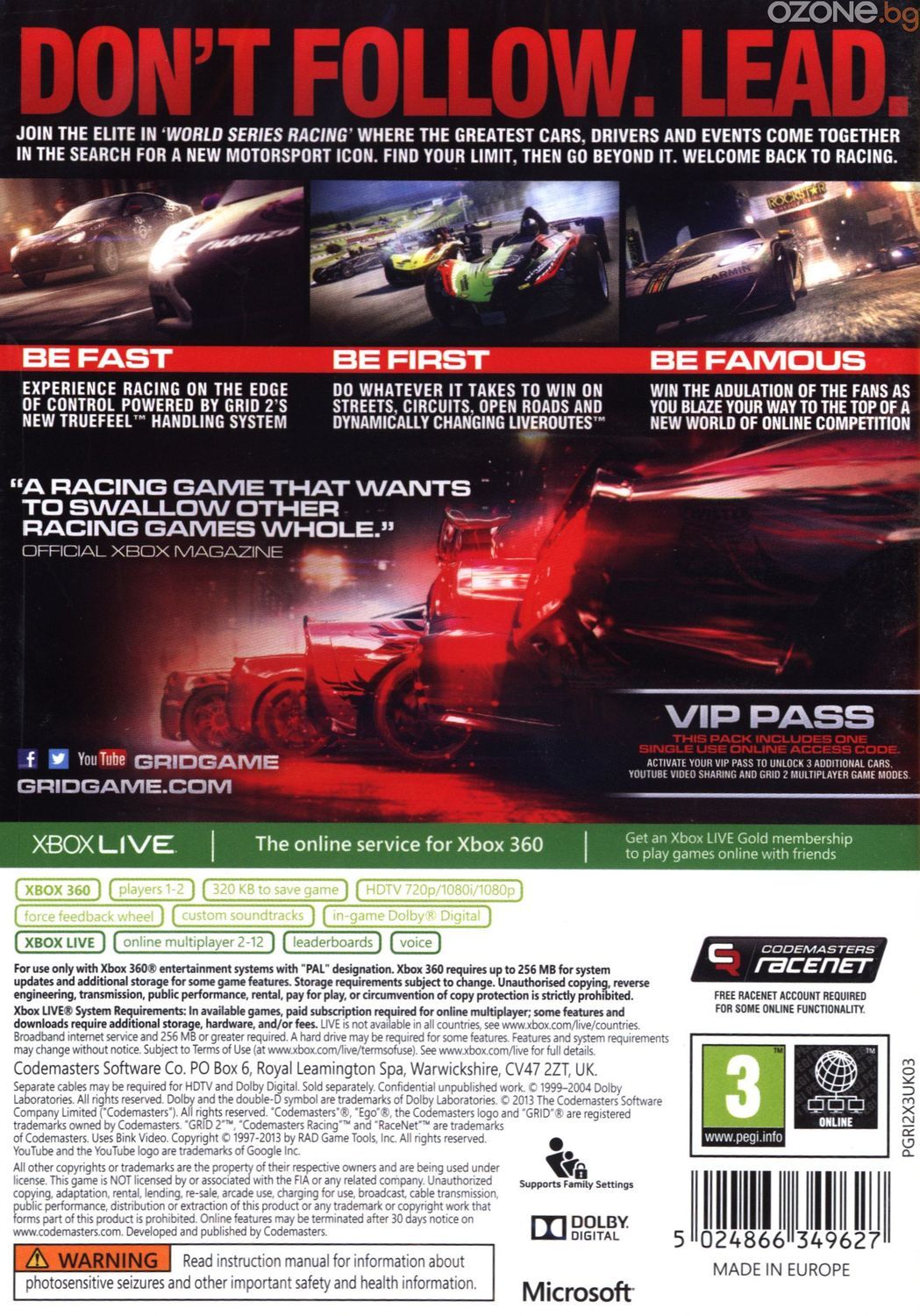 GRID 2 (Xbox One/360) | Ozone.bg