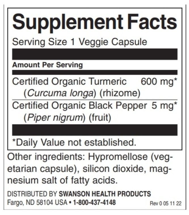 Turmeric & Black Pepper, 90 капсули, Swanson Ozone.bg