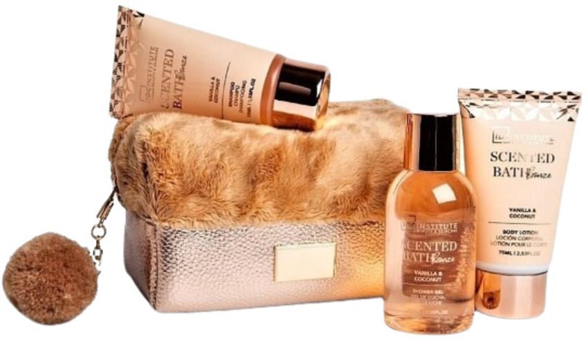 IDC Institute Подаръчен комплект Scented Bath Bronze, с несесер, 3 ...