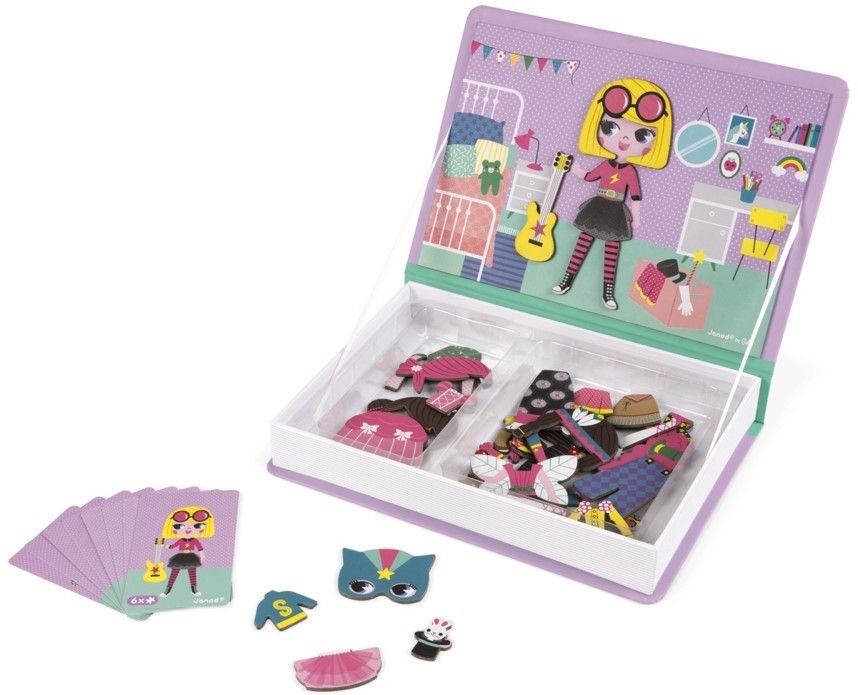 Детска магнитна книга Janod - Момичета с магнитни дрехи - 3