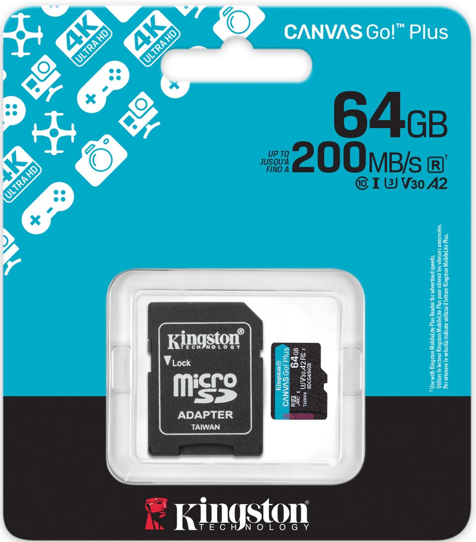 MICROSD KINGSTON 128GB CL10 CANVAS GO PLUS 4