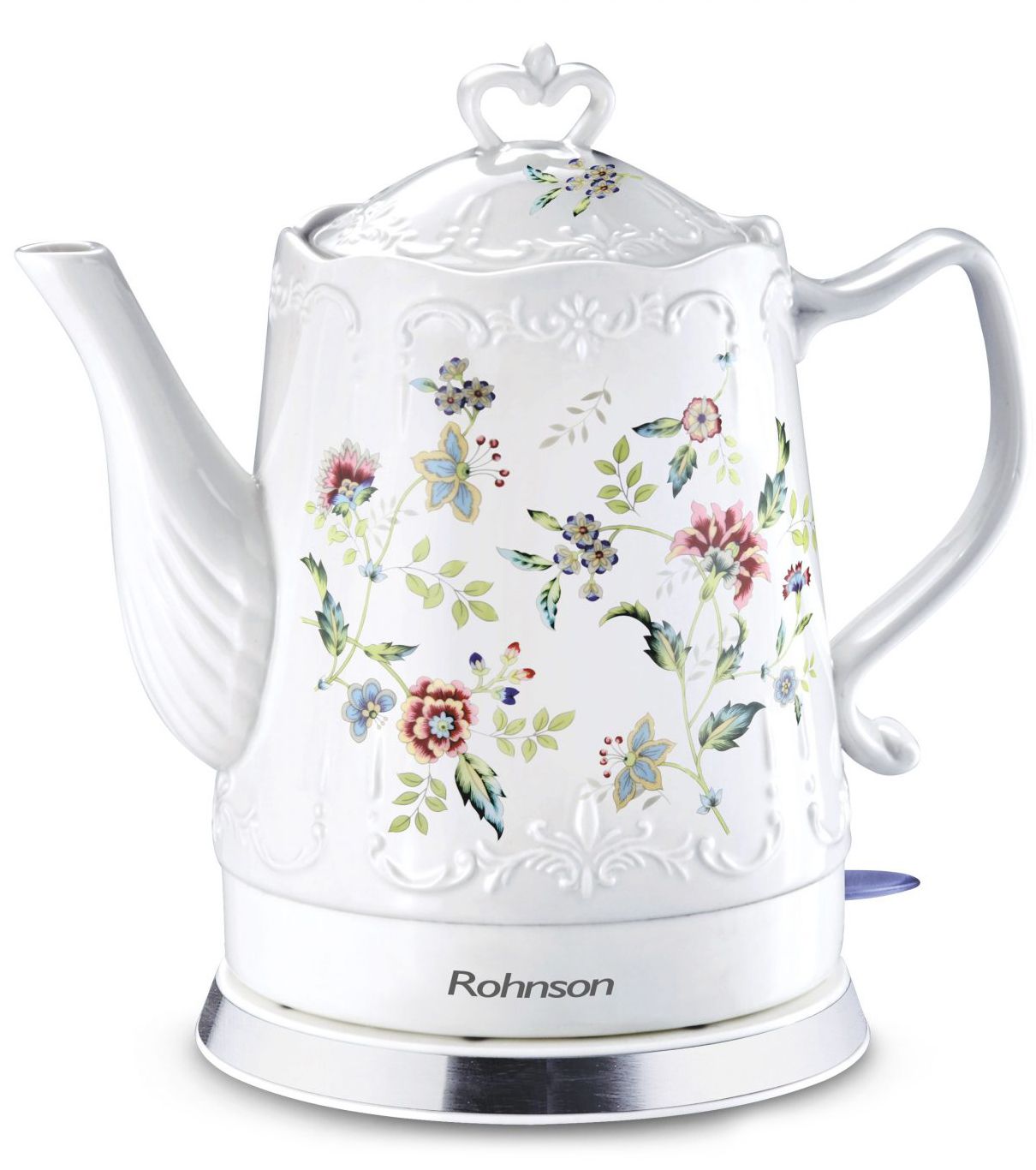 Керамична нагревателна кана Rohnson - R-7804, 1200 W, 1.5l, бяла ...