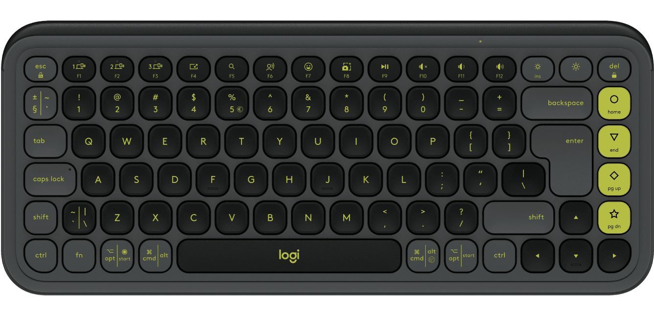 Клавиатура Logitech - POP Icon, безжична, Graphite & Green | Ozone.bg