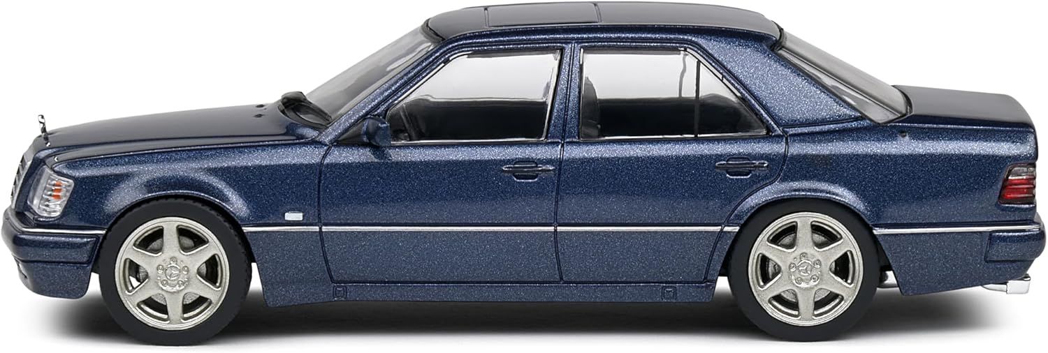 SOLIDO – Miniature 1:43 Mercedes-Benz W124 E60 AMG – Bleu 1994 – Voiture De Collection – Dès 14 Ans