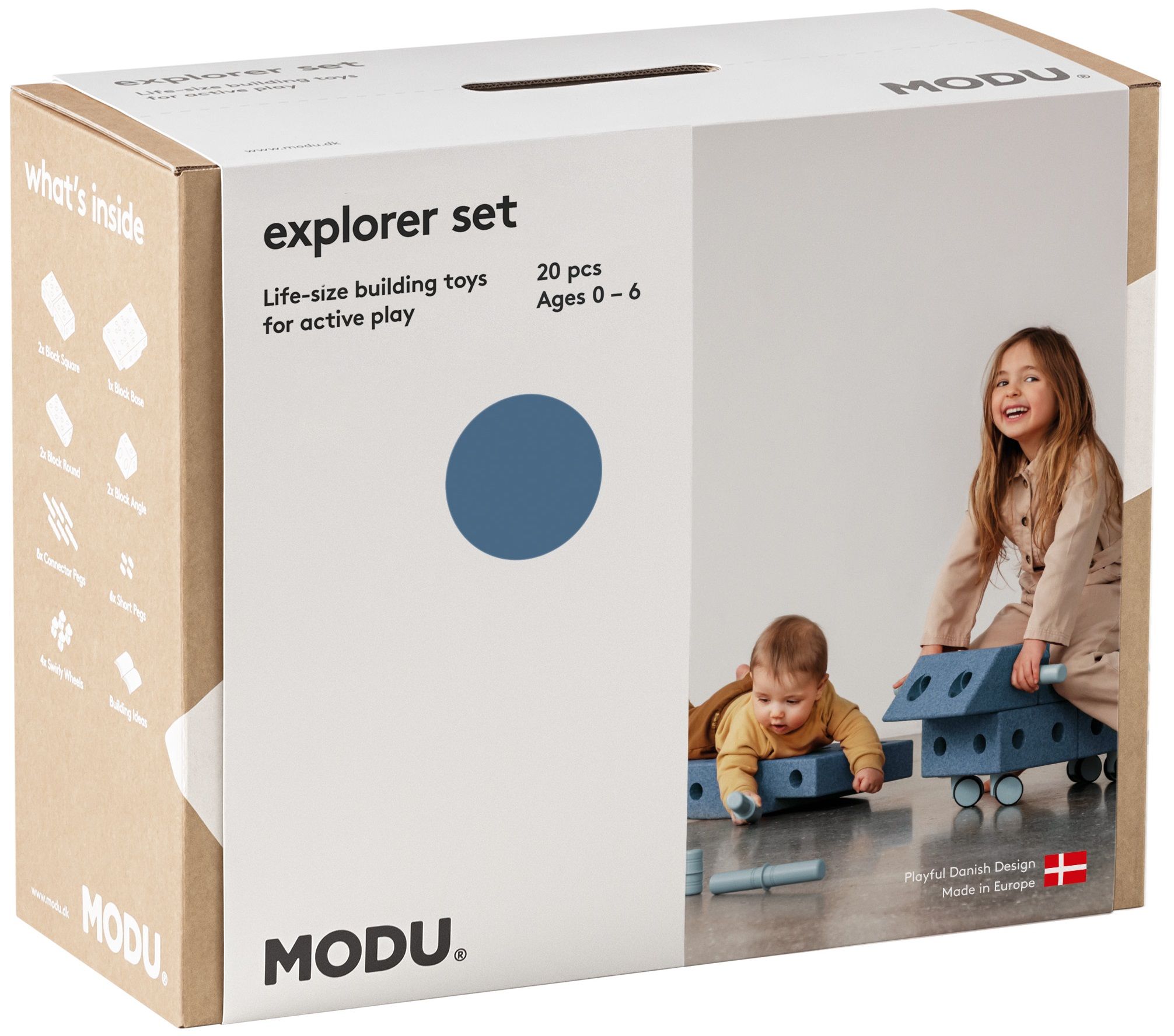 Комплект за игра Modu Explorer set, наситено синьонебесно синьо