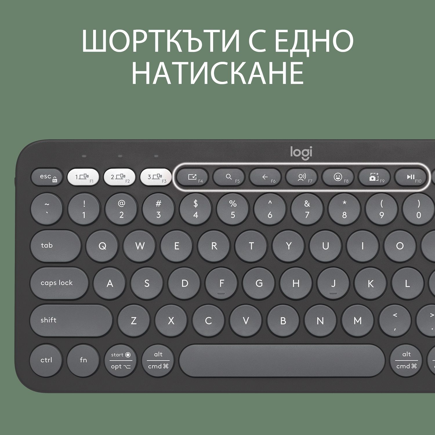 Комплект клавиатура Logitech K380s + мишка Logitech M350s, сиви | Ozone.bg